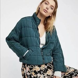 Free People Dolman Quilted Jacket Teal